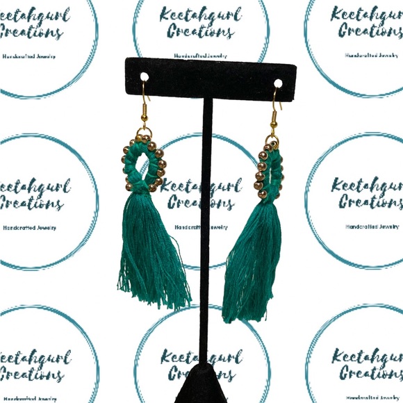 Handcrafted by Keetahgurl Beaded Fringe Earrings - Picture 2 of 2